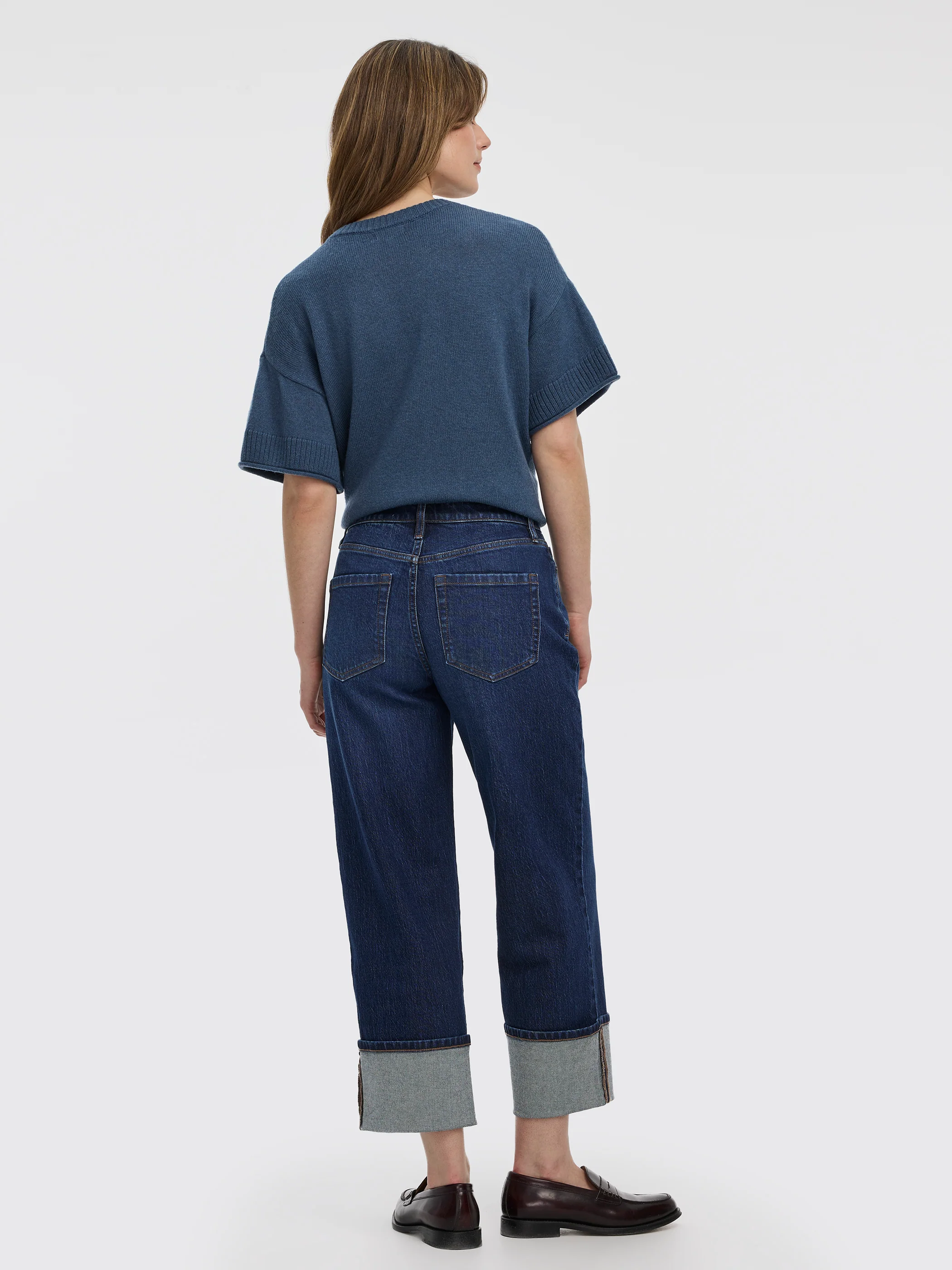 Straight-Leg High-Rise Cropped Jean with Rolled Cuffs - Image 11