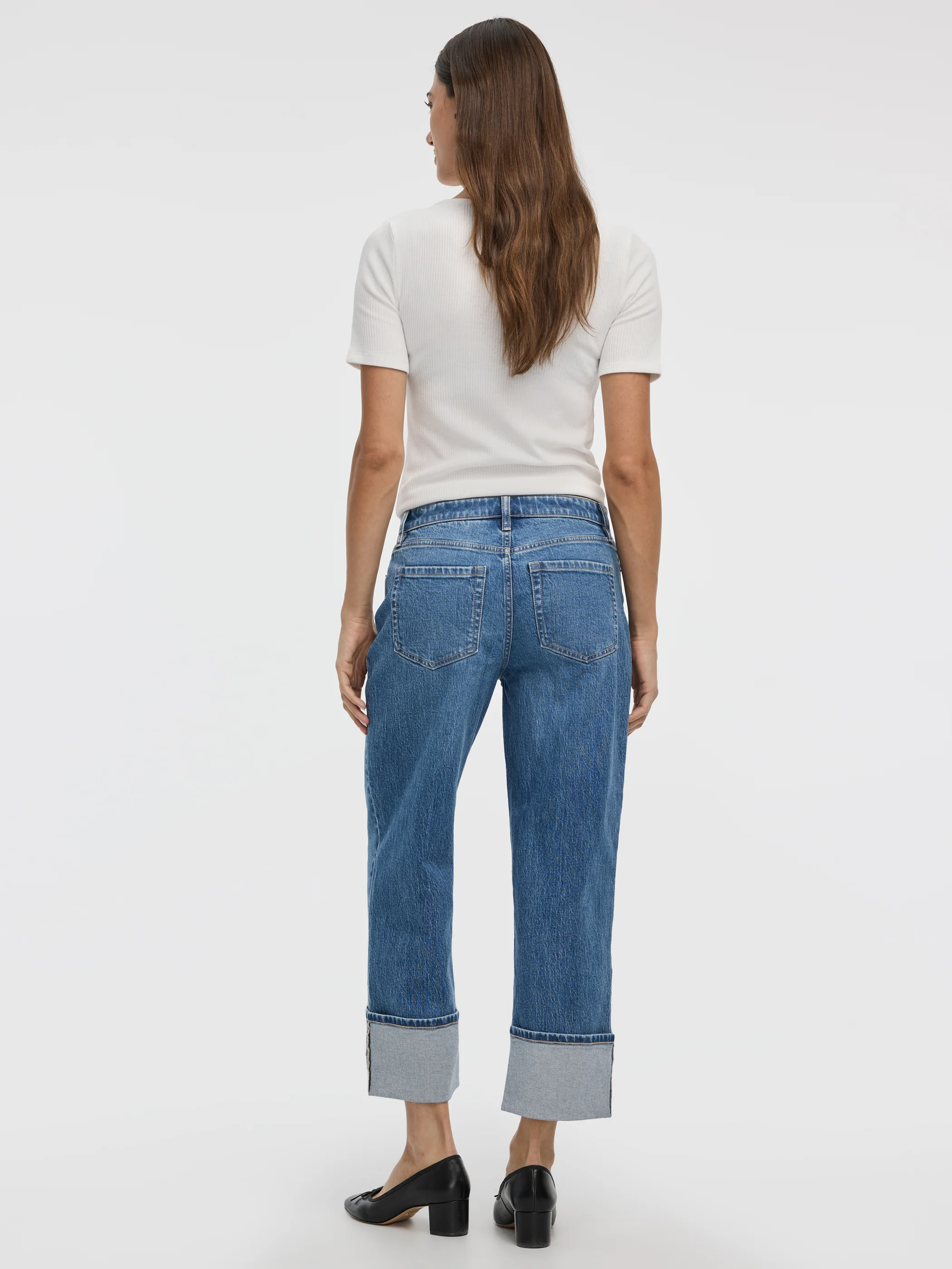 Straight-Leg High-Rise Cropped Jean with Rolled Cuffs - Image 5