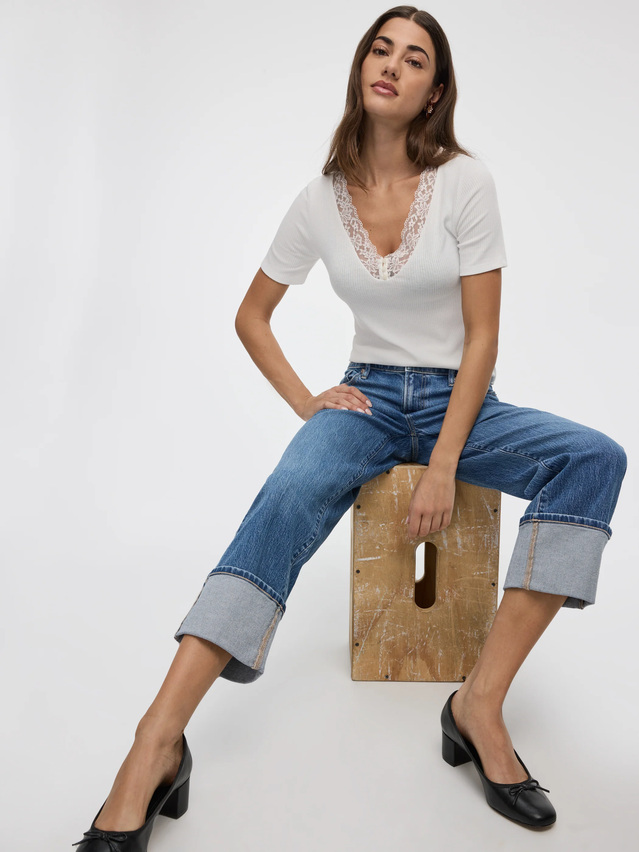 Straight-Leg High-Rise Cropped Jean with Rolled Cuffs - Image 6