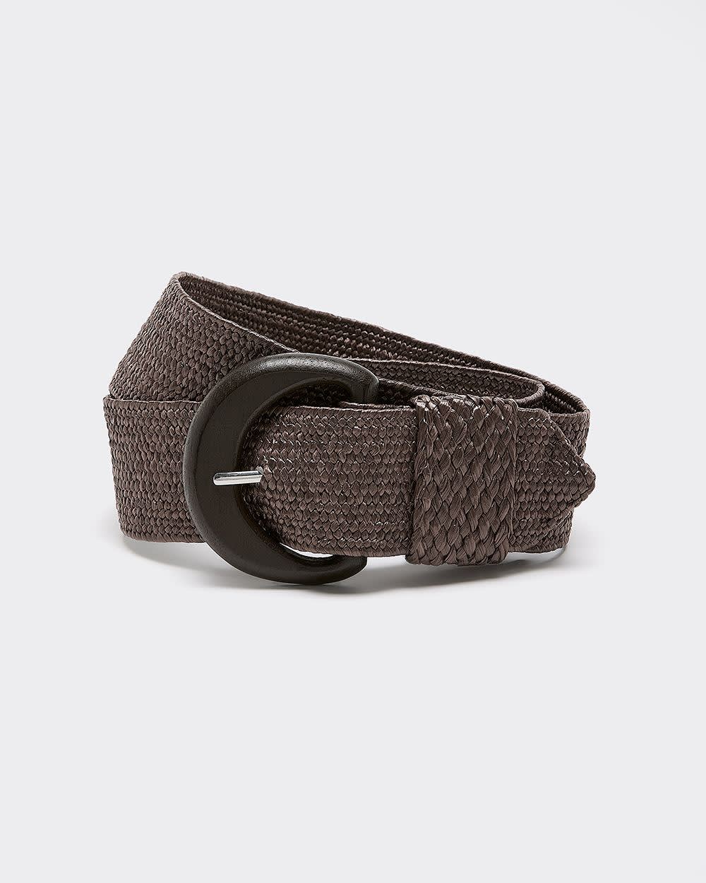 Elastic Straw Belt with Wooden Buckle - Image 4