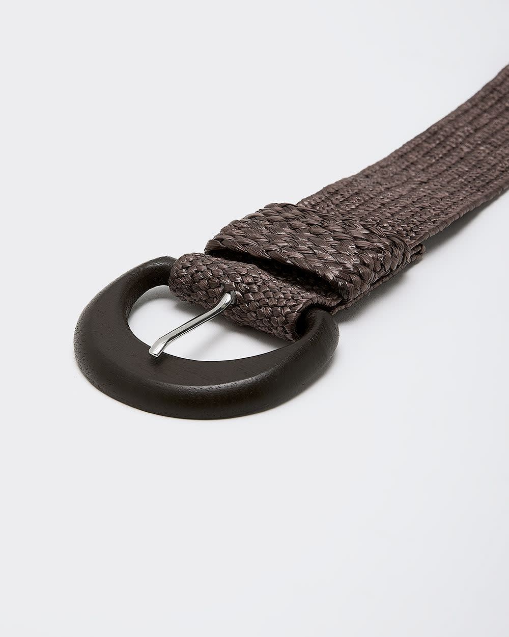 Elastic Straw Belt with Wooden Buckle - Image 5