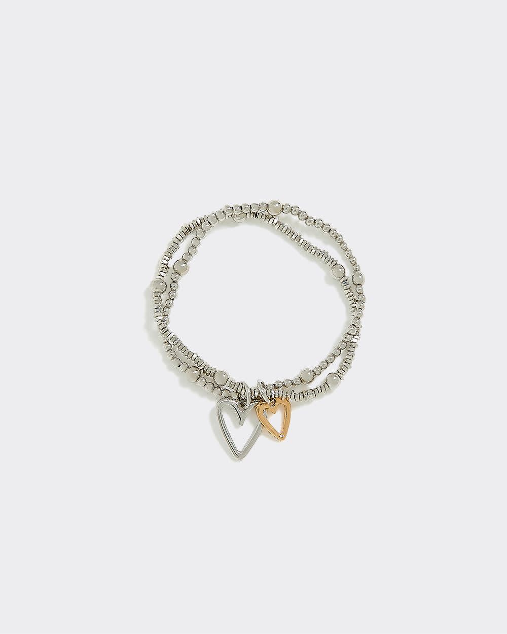 Beaded Bracelets with Heart Charms - Set of 2 - Image 2