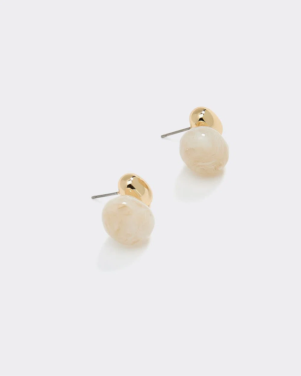 Stud Earrings with Resin Stones - Image 2