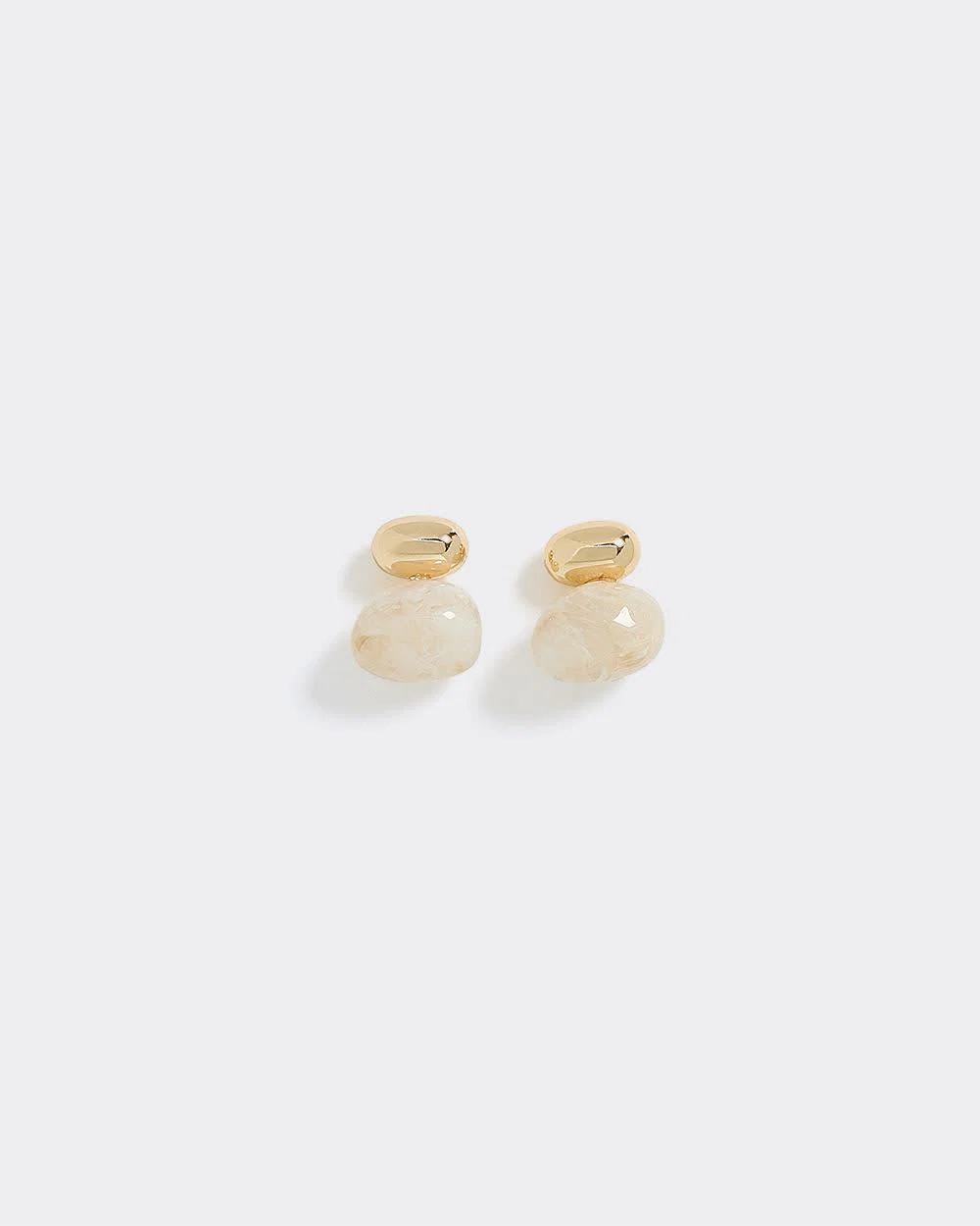 Stud Earrings with Resin Stones - Image 3