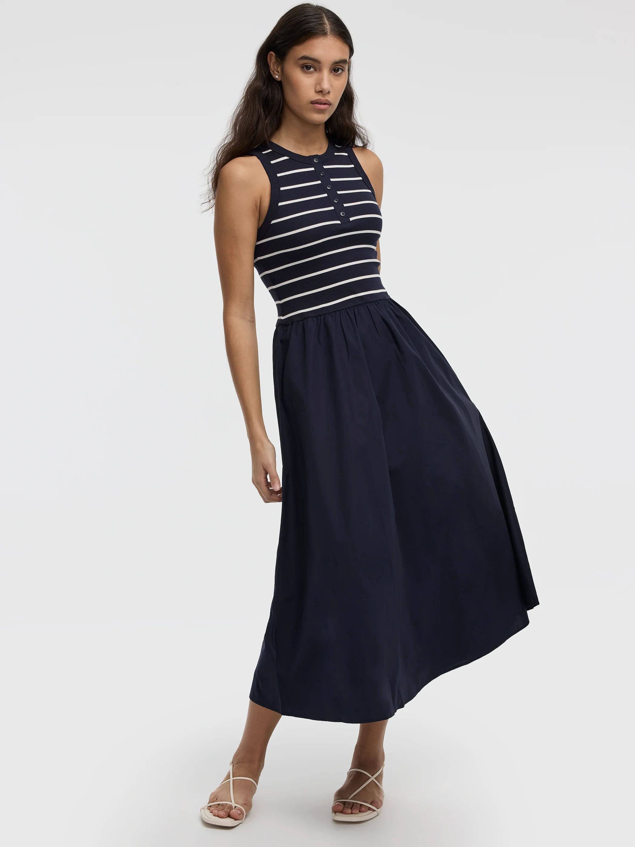 Sleeveless Mix-Media Maxi Dress - Image 4