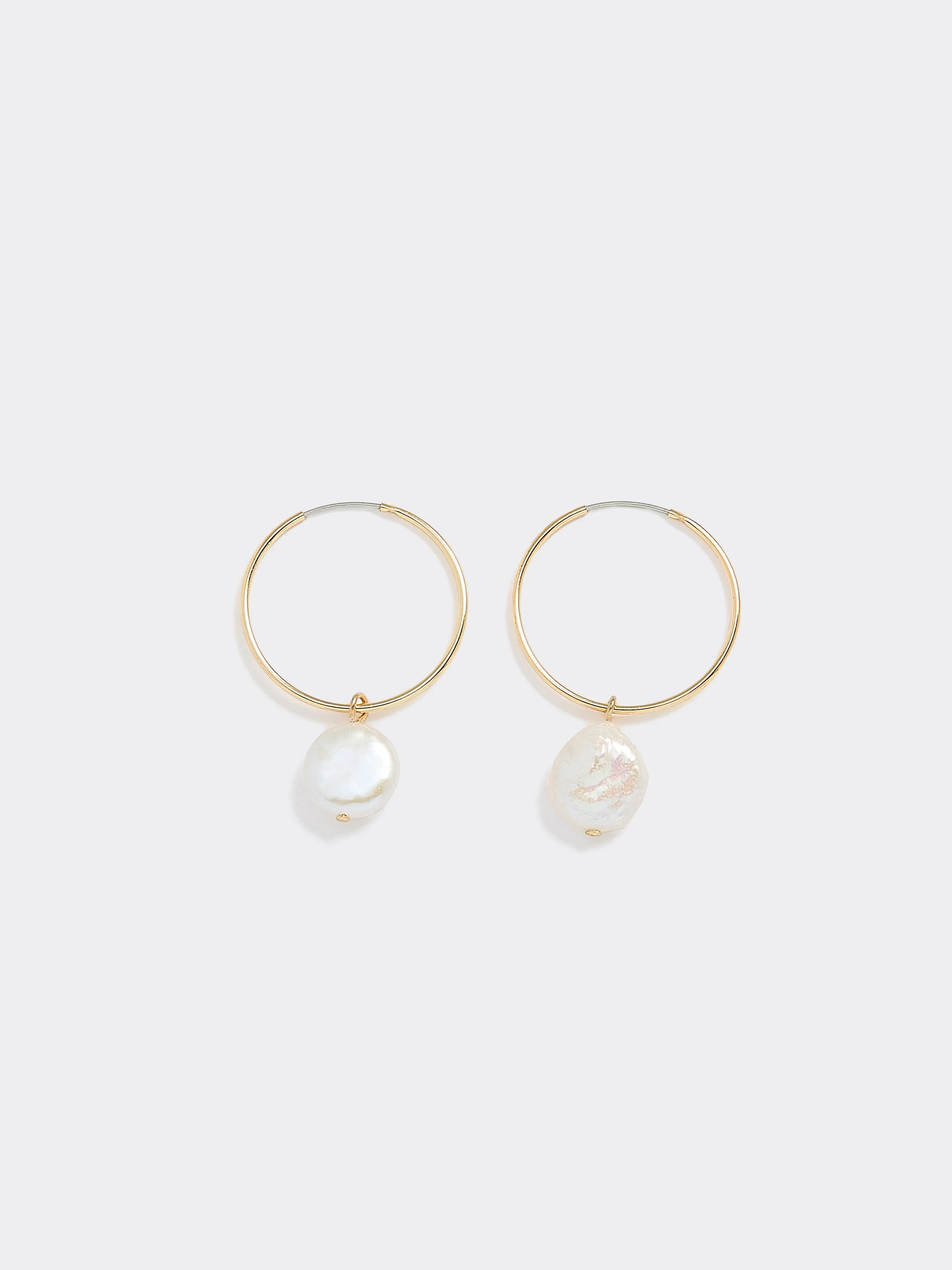 Thin Endless Hoops with Pearls - Image 2