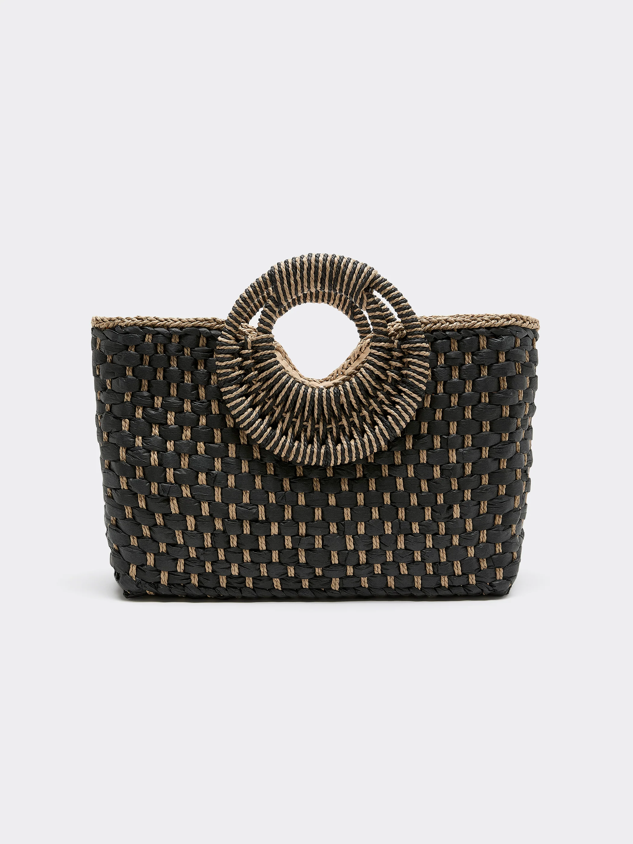 Two-Tone Straw Bag - Image 5