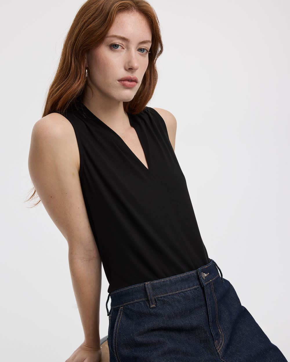 Sleeveless V-Neck Top - Image 3