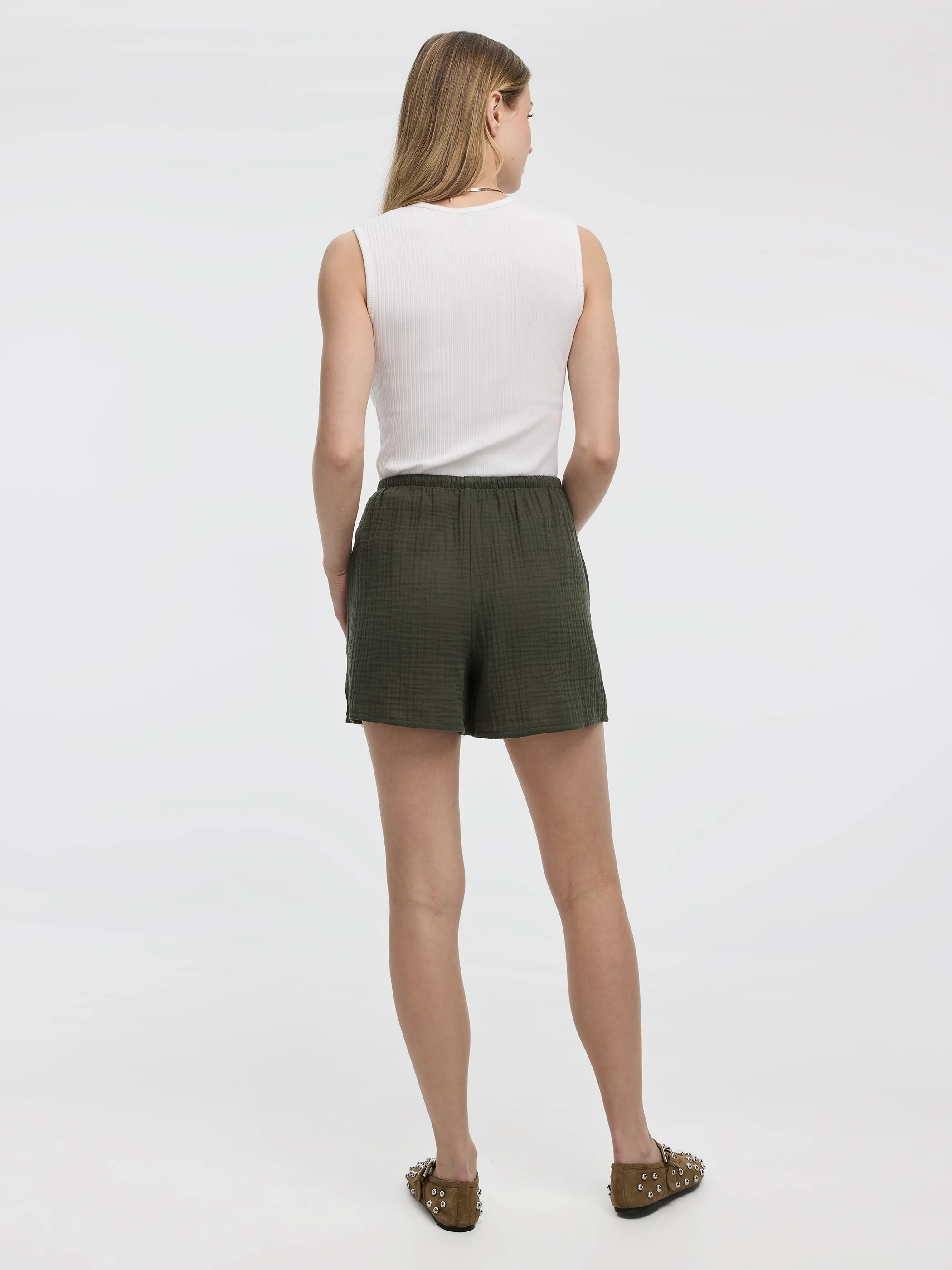Waffled Cotton Shorts - Image 7
