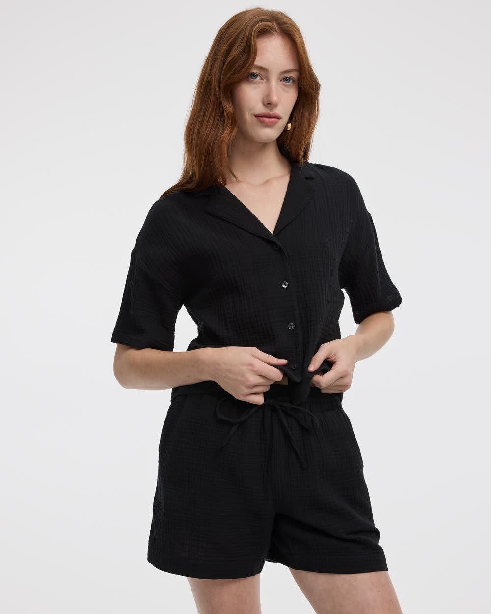 Waffled Cotton Shorts - Image 3