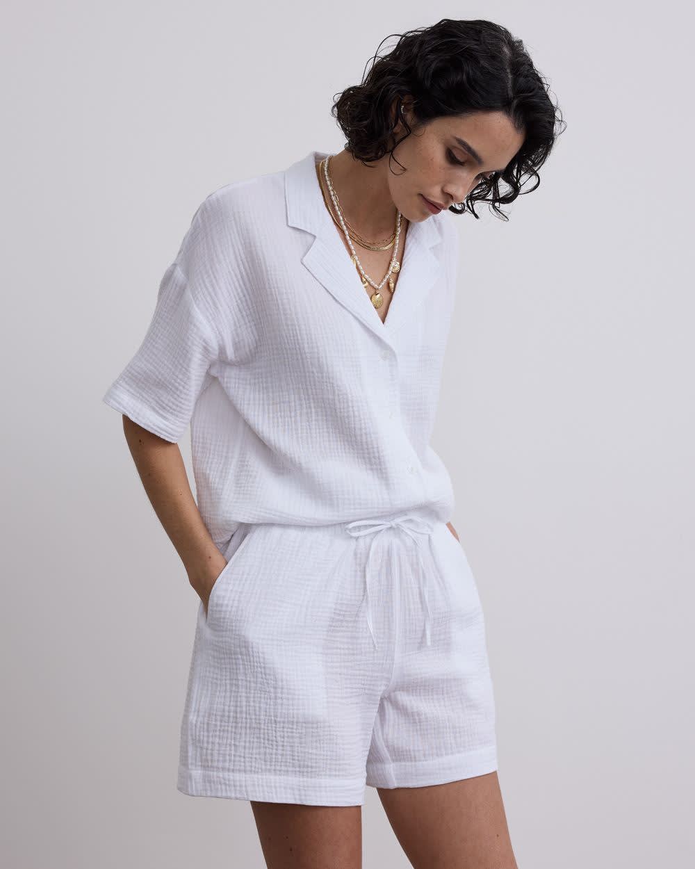 Waffled Cotton Shorts - Image 7