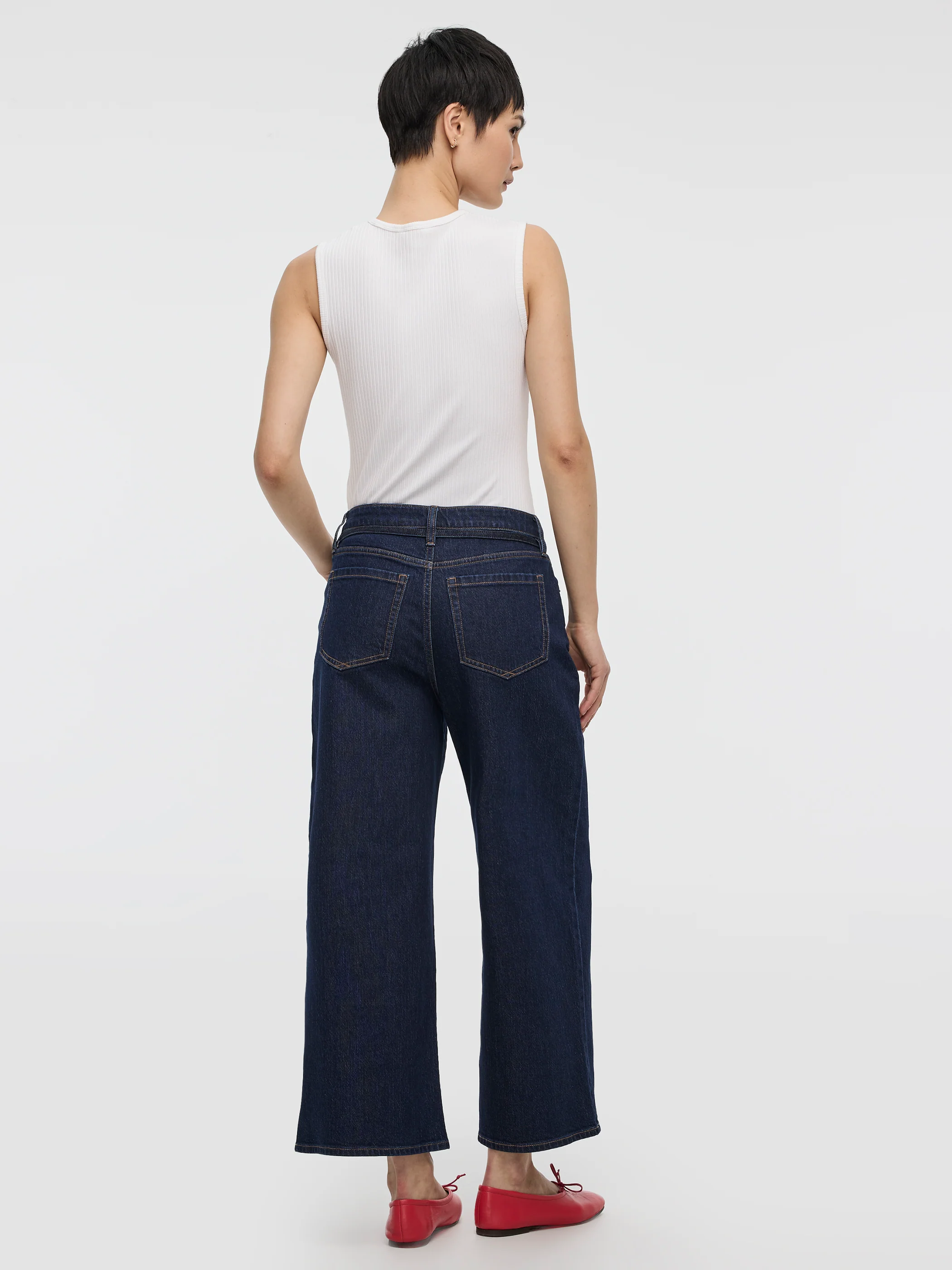 Wide-Leg High-Rise Cropped Jean with Sash - Image 11