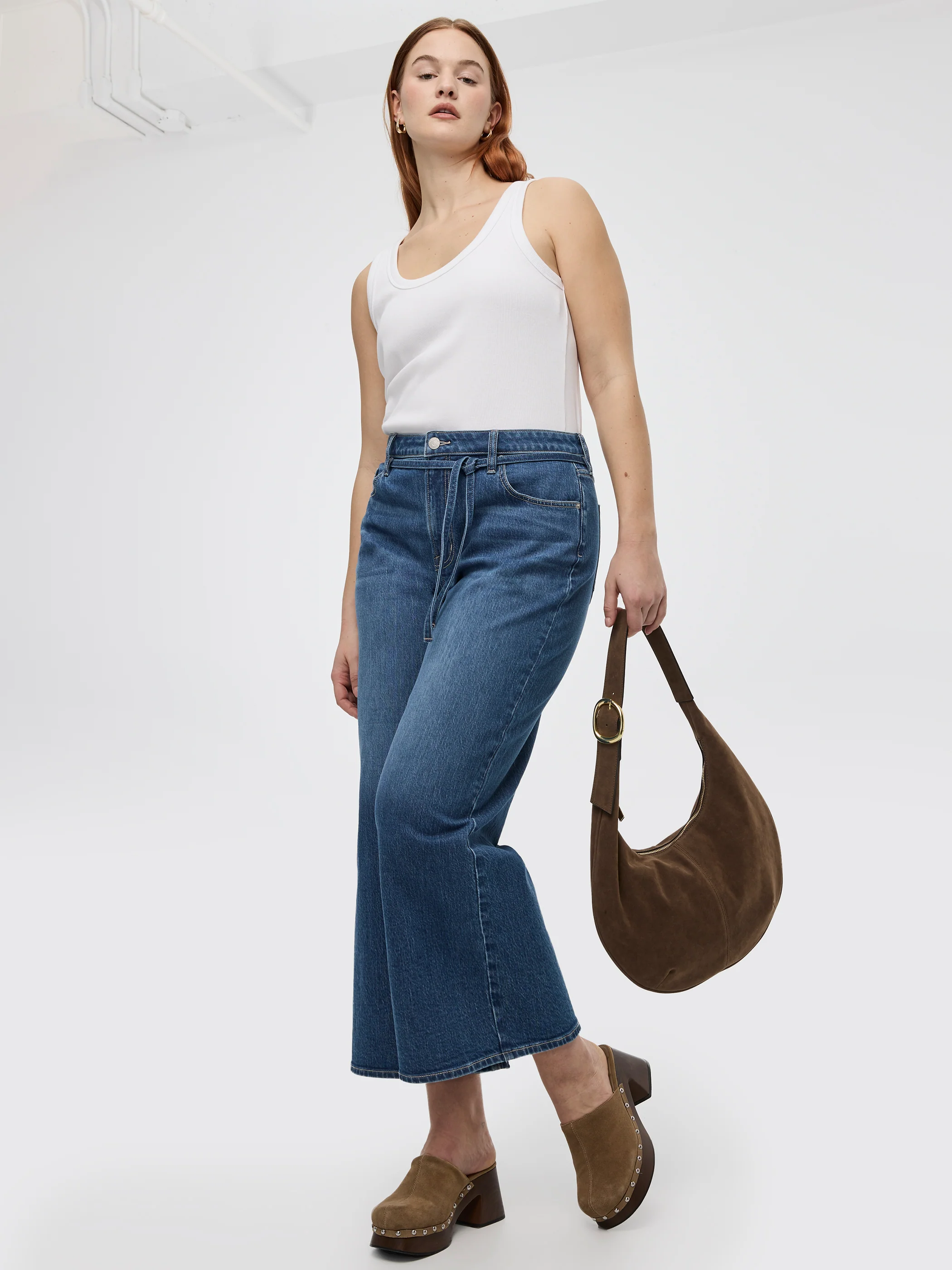 Wide-Leg High-Rise Cropped Jean with Sash - Image 6