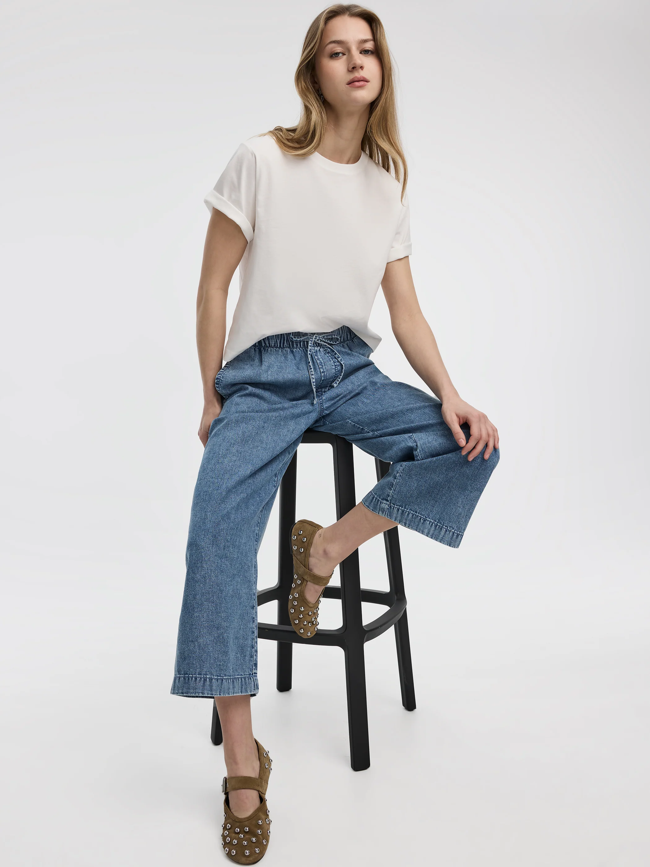 Wide-Leg High-Rise Cropped Denim Pant - Image 5