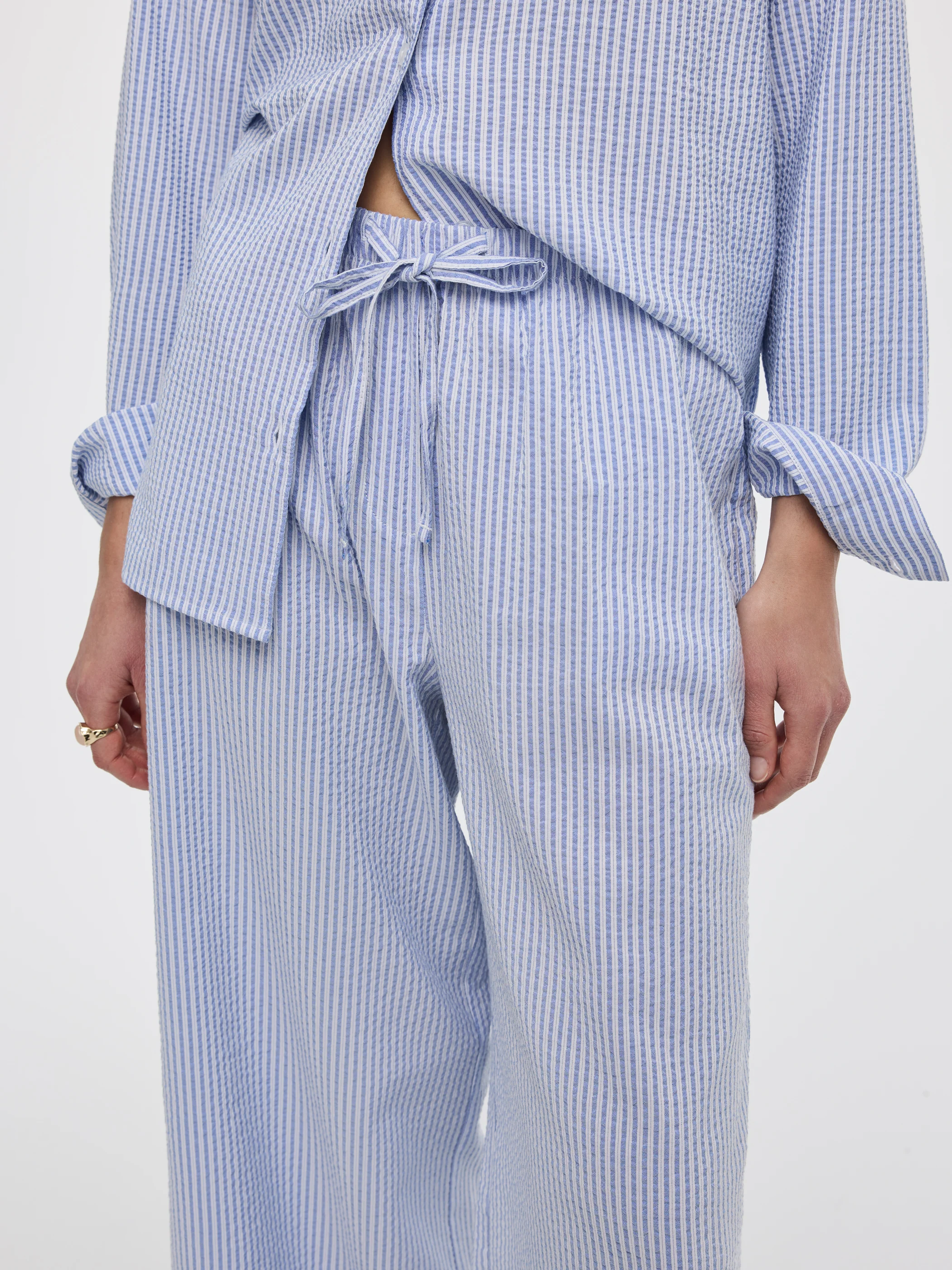 Striped Wide-Leg Seersucker Pant - Image 3