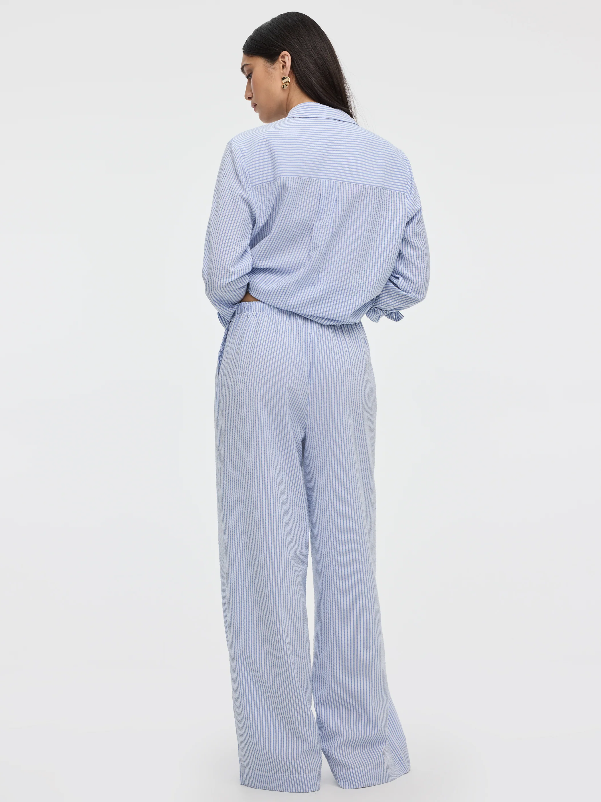 Striped Wide-Leg Seersucker Pant - Image 4