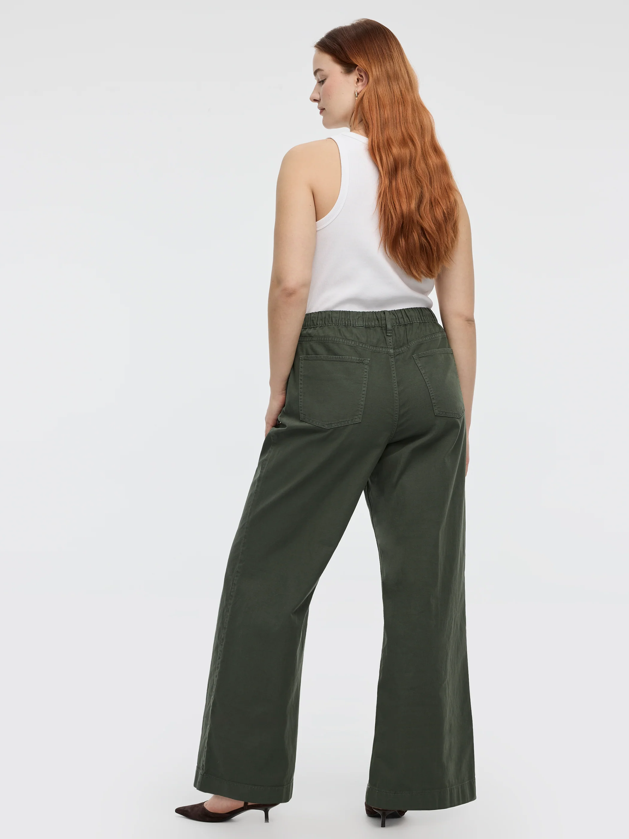 Pull-On High-Rise Linen-Blend Pant - Image 4