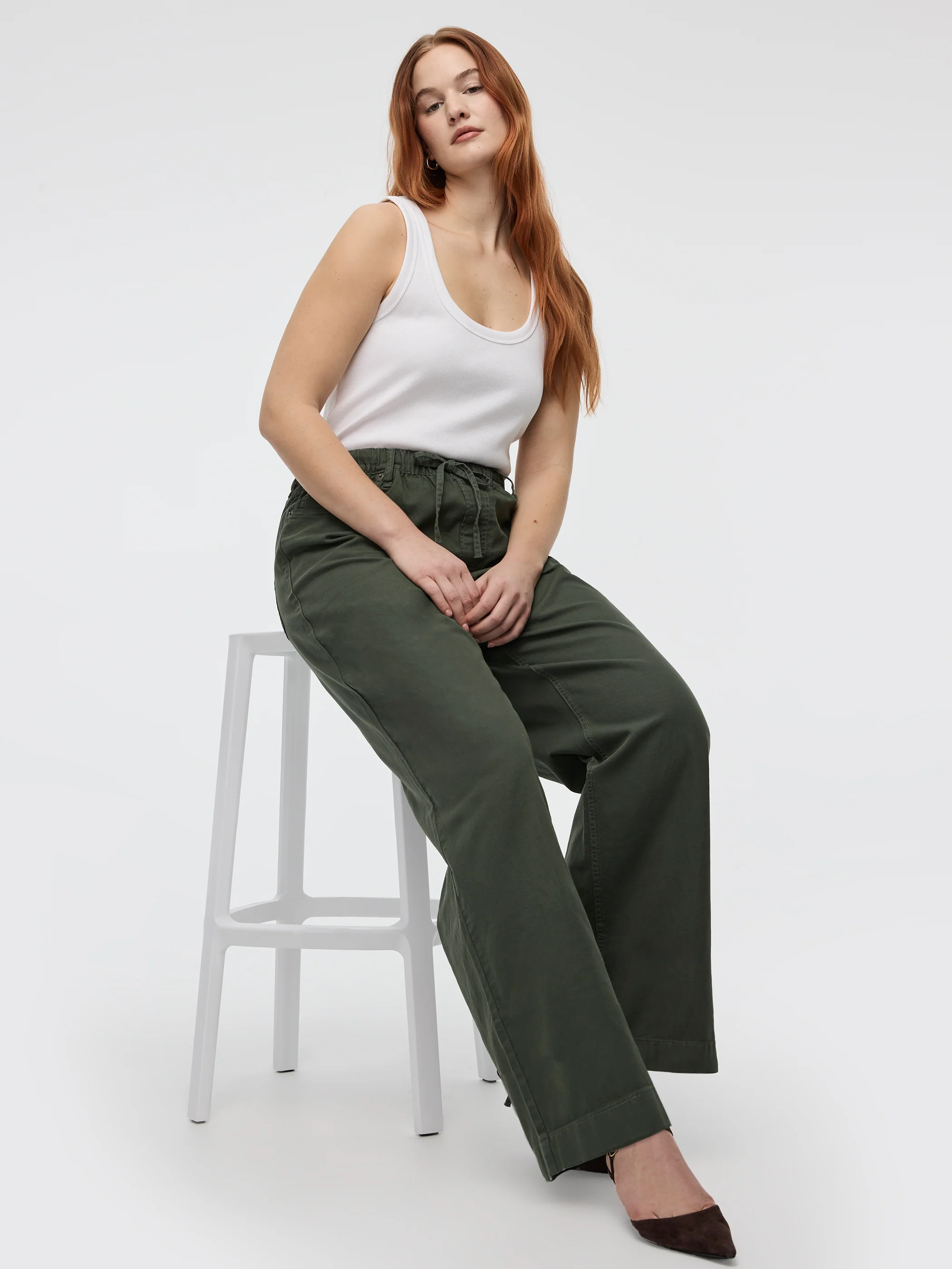 Pull-On High-Rise Linen-Blend Pant - Image 5