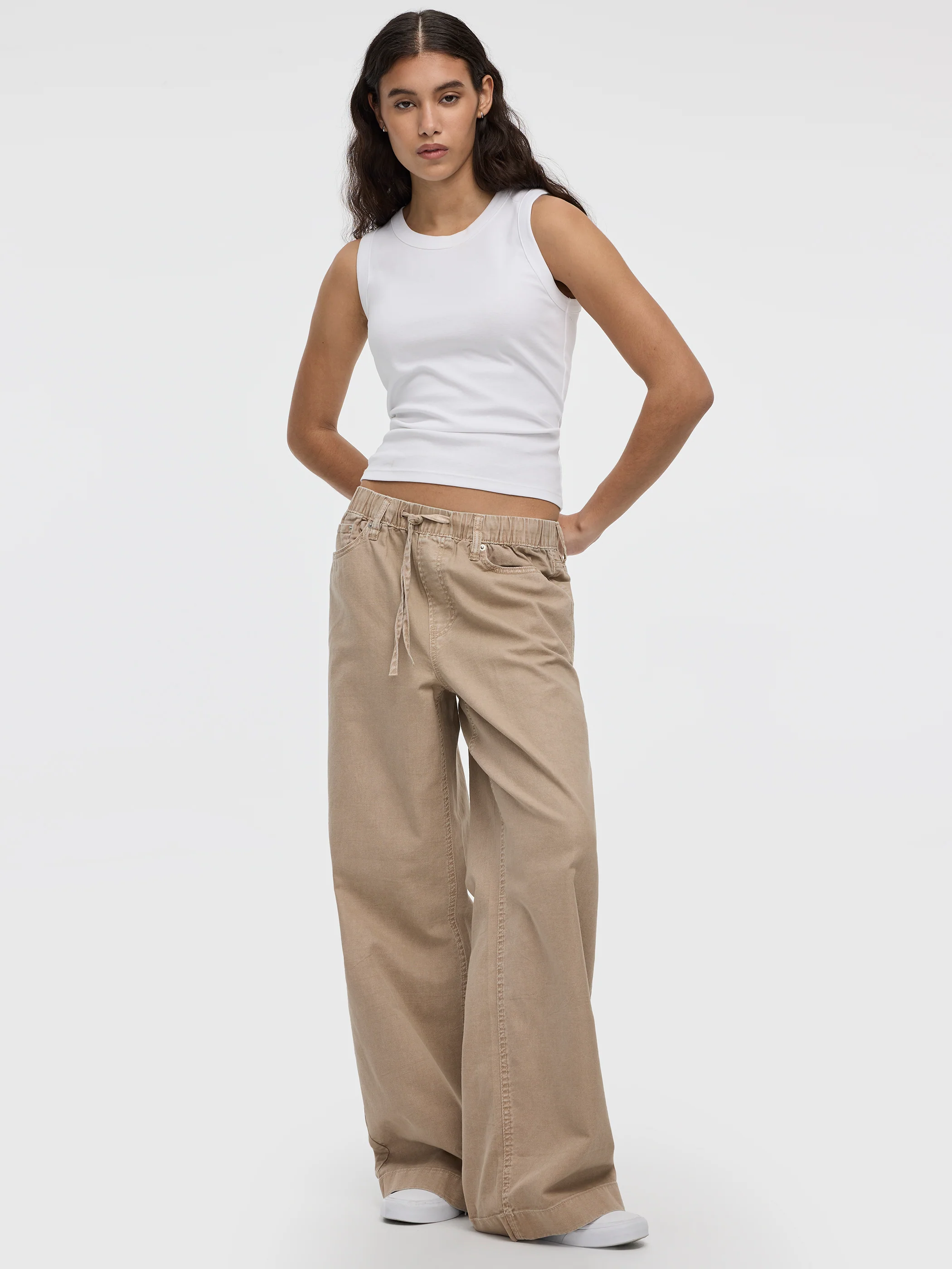 Pull-On High-Rise Linen-Blend Pant - Image 6
