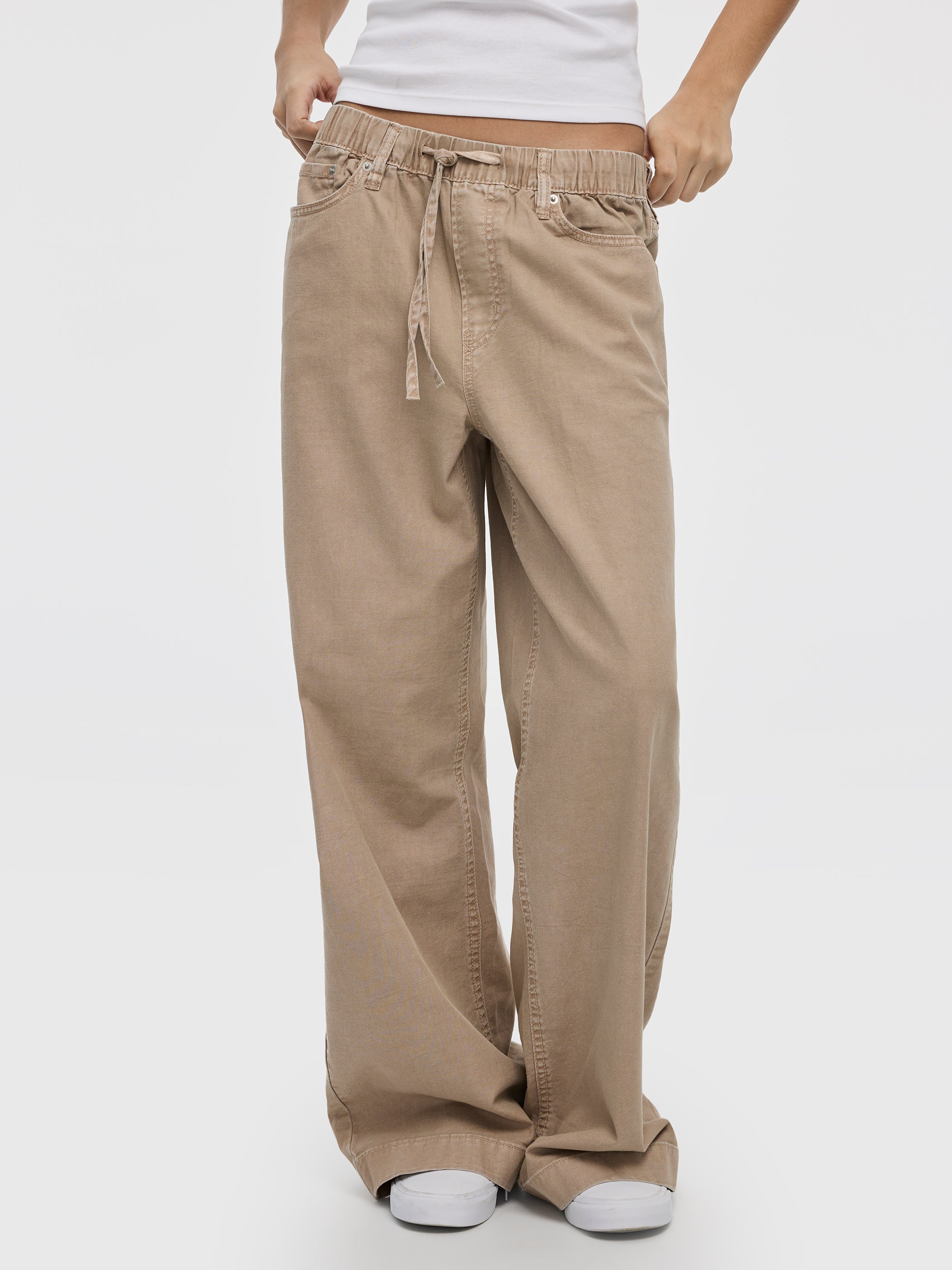Pull-On High-Rise Linen-Blend Pant - Image 7