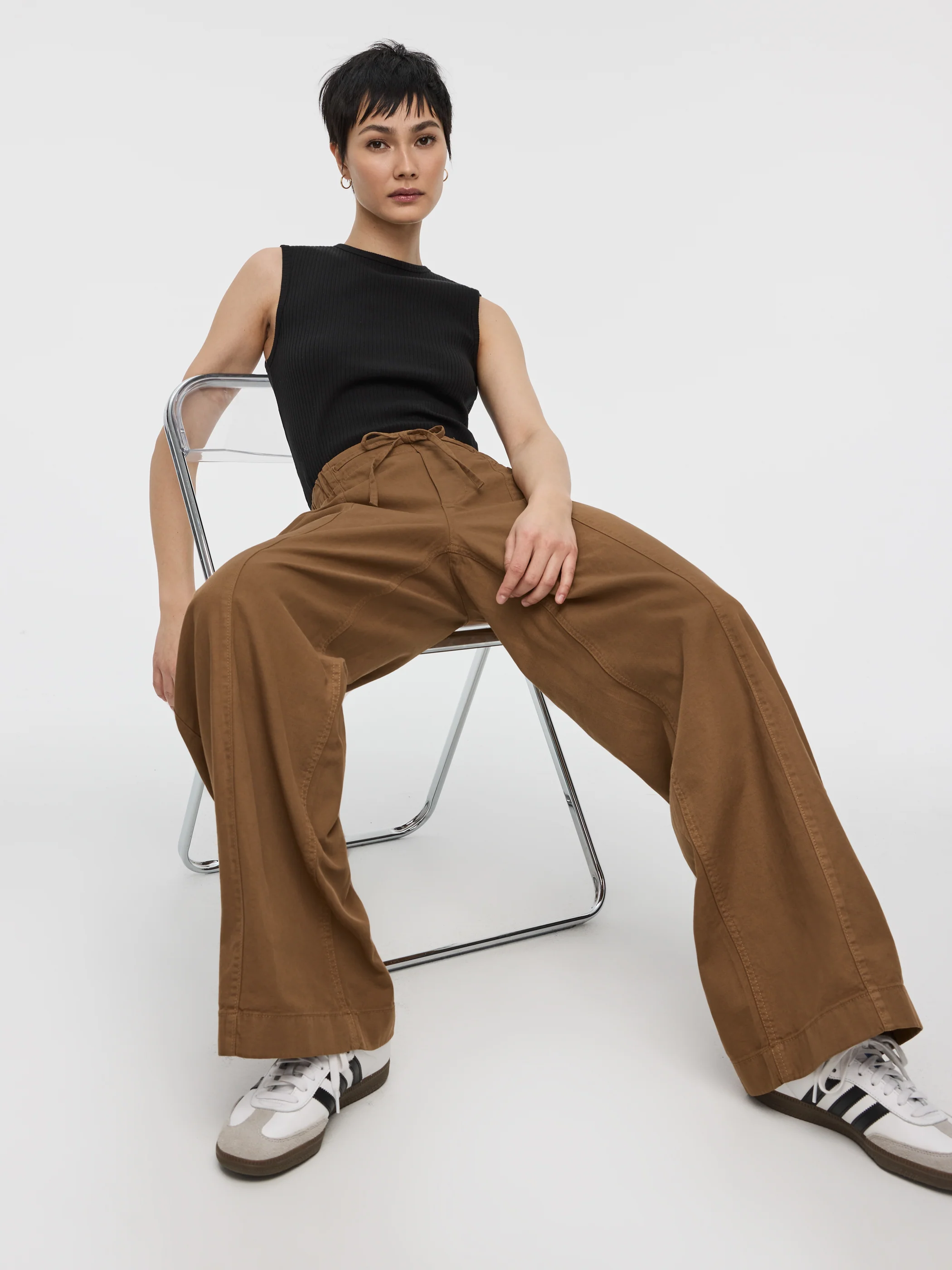 Pull-On High-Rise Linen-Blend Pant - Image 5