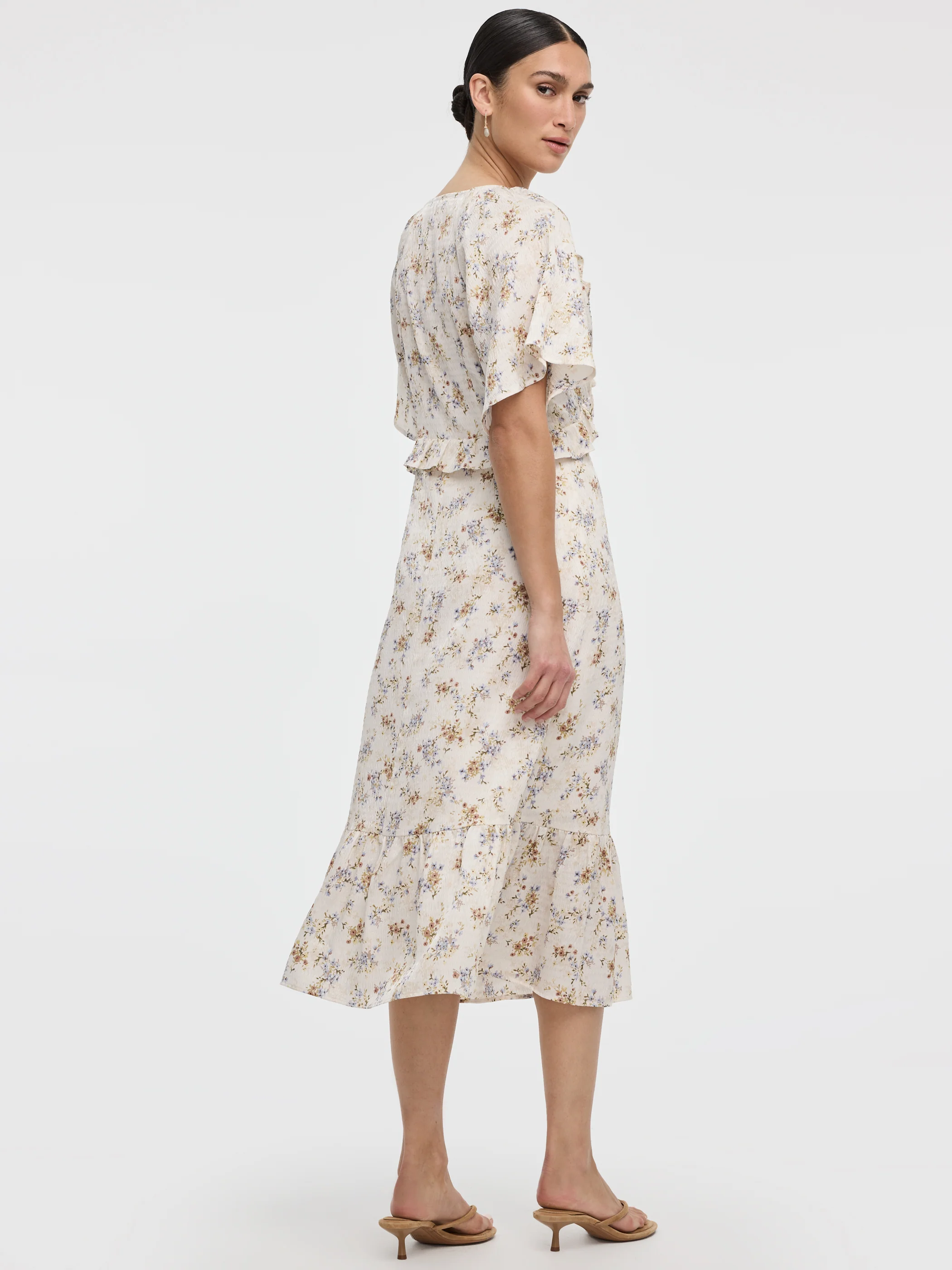 V-Neck Empire-Cut Midi Dress - Image 3