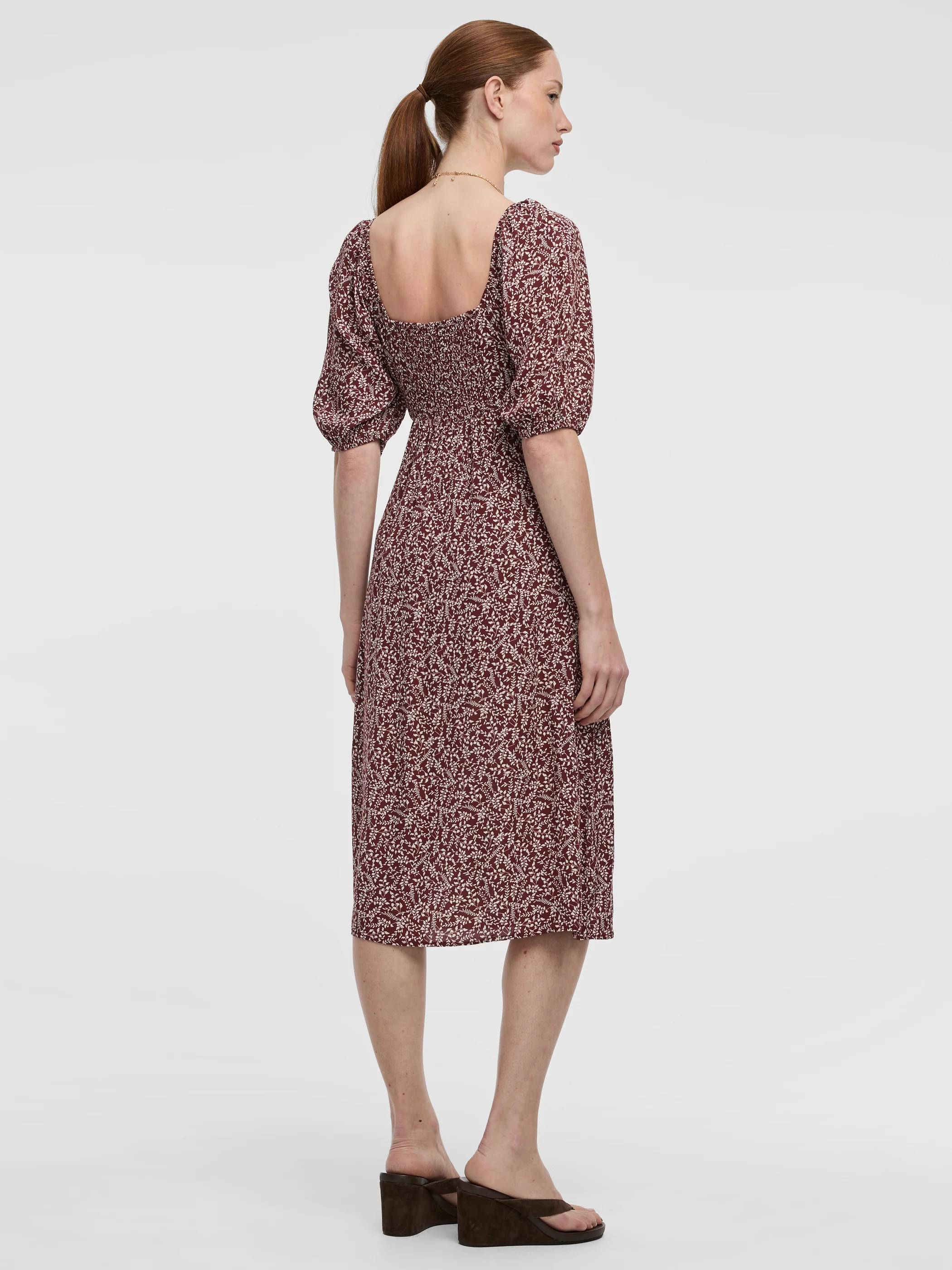 Short-Sleeve Midi Dress with Sweetheart Neckline - Image 7